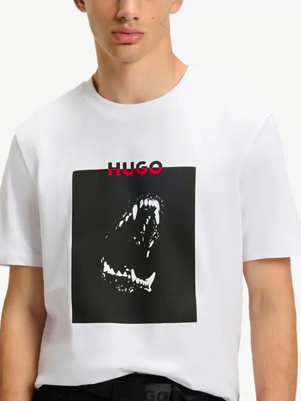 $69 Hugo Boss Mens Dobero Short Sleeve Crewneck Logo T-Shirt - Picture 2 of 10